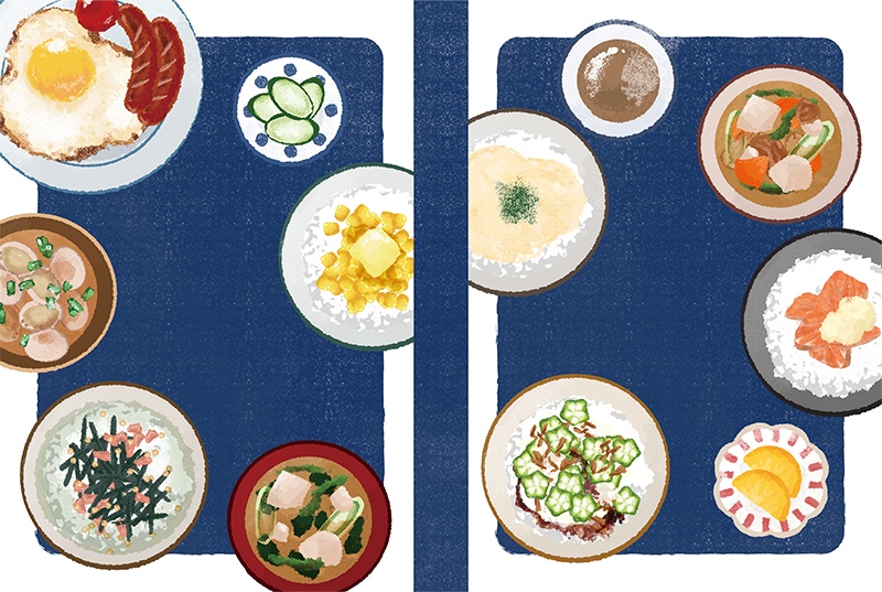 【印刷用】のっけ飯のイラスト素材「同人誌表紙テンプレート素材」