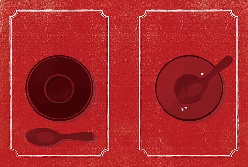 【印刷用】のっけ飯のイラスト素材「同人誌表紙テンプレート素材」