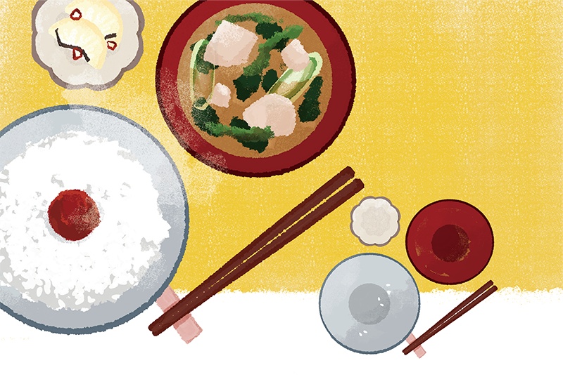 【印刷用】のっけ飯のイラスト素材「同人誌表紙テンプレート素材」