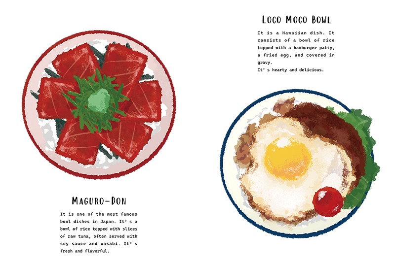 【印刷用】のっけ飯のイラスト素材「カスタマイズ素材」