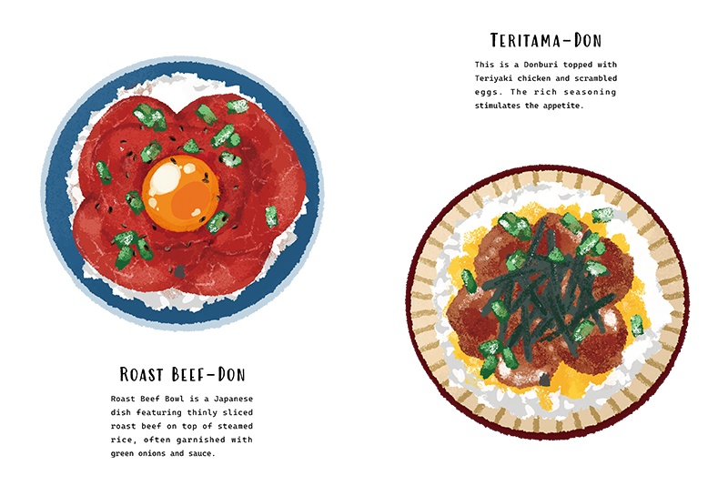 【印刷用】のっけ飯のイラスト素材「カスタマイズ素材」