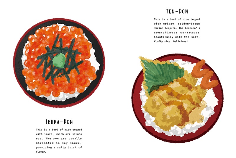 【印刷用】のっけ飯のイラスト素材「カスタマイズ素材」