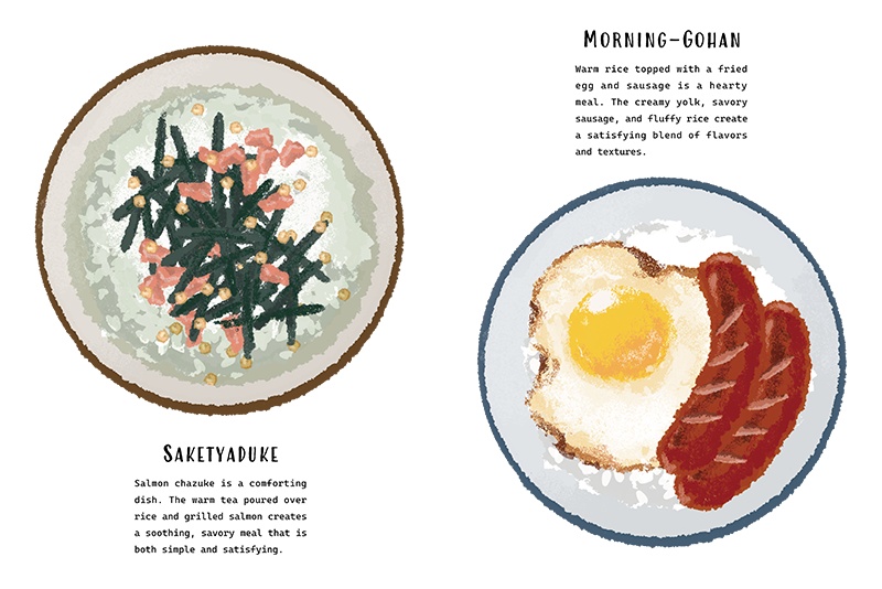 【印刷用】のっけ飯のイラスト素材「カスタマイズ素材」