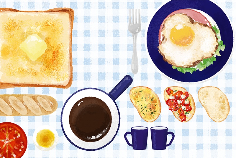 【印刷用】パンのイラスト素材「同人誌表紙テンプレート素材」