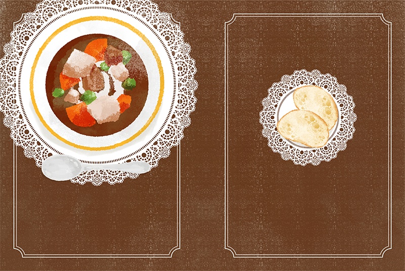 【印刷用】パンのイラスト素材「同人誌表紙テンプレート素材」