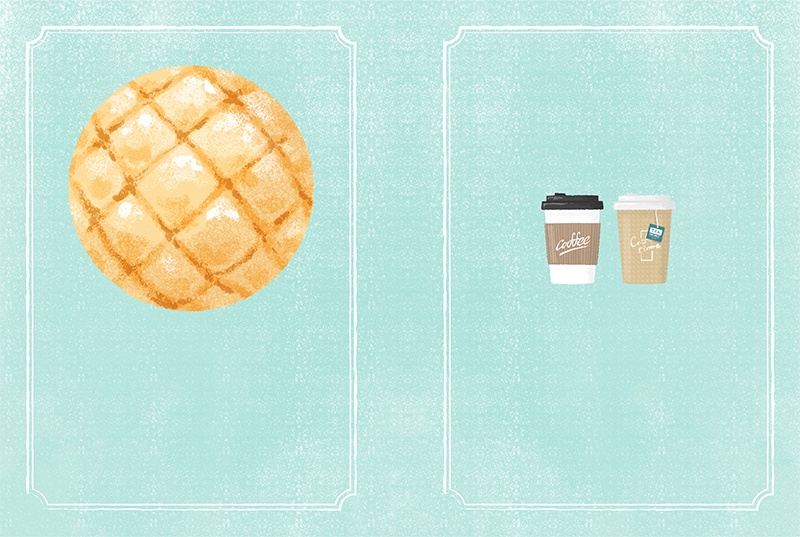 【印刷用】パンのイラスト素材「同人誌表紙テンプレート素材」