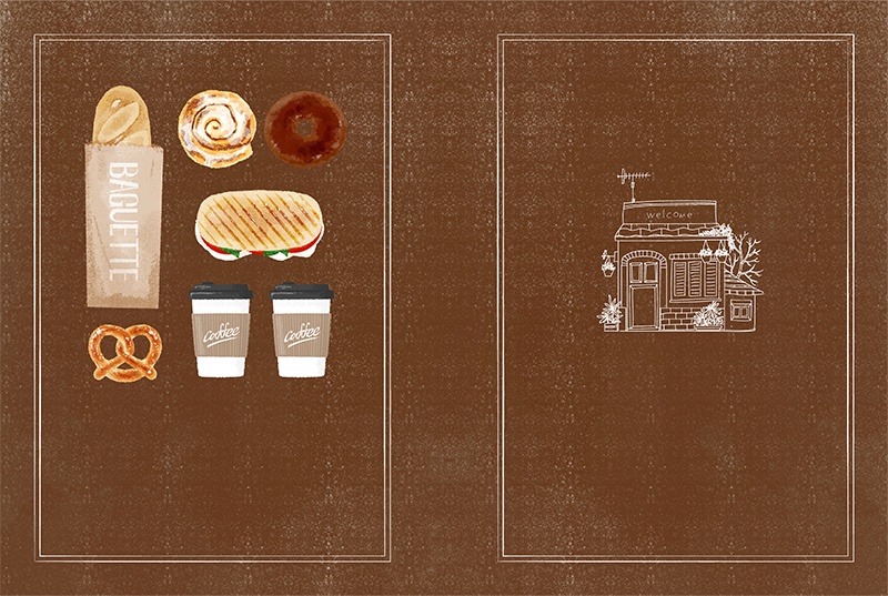 【印刷用】パンのイラスト素材「同人誌表紙テンプレート素材」