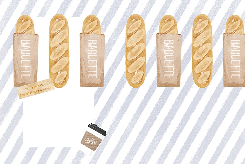 【印刷用】パンのイラスト素材「同人誌表紙テンプレート素材」