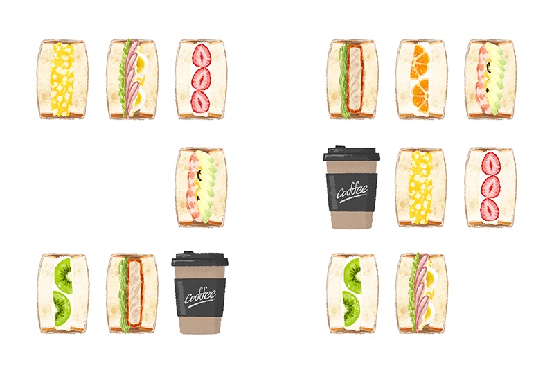 【印刷用】パンのイラスト素材「同人誌表紙テンプレート素材」