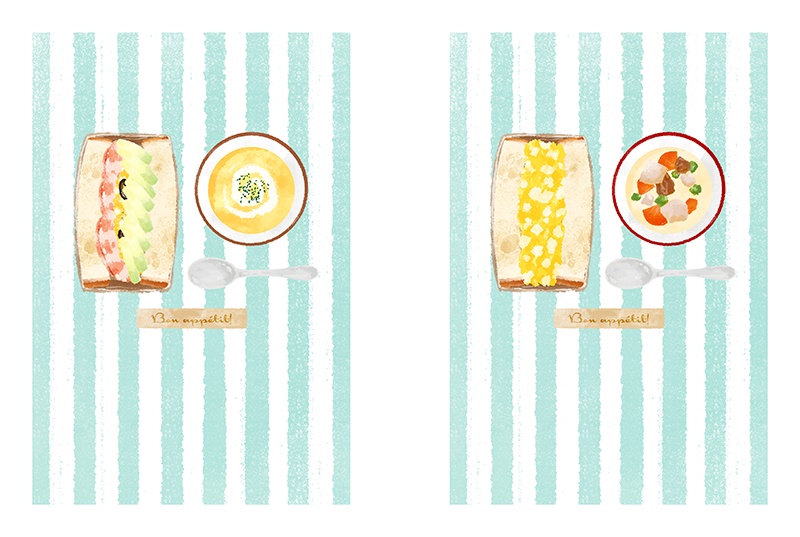 【印刷用】パンのイラスト素材「同人誌表紙テンプレート素材」