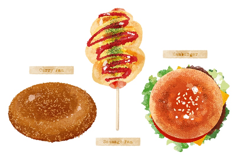 【印刷用】パンのイラスト素材「カスタマイズ素材」