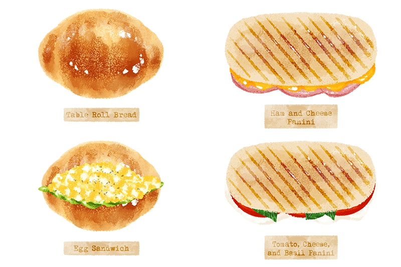 【印刷用】パンのイラスト素材「カスタマイズ素材」