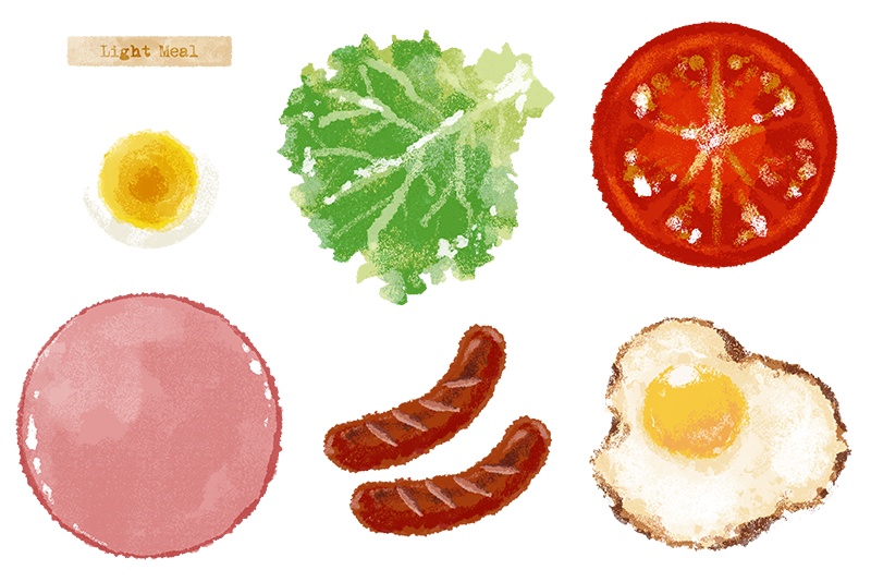 【印刷用】パンのイラスト素材「カスタマイズ素材」