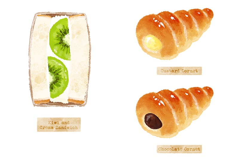 【印刷用】パンのイラスト素材「カスタマイズ素材」