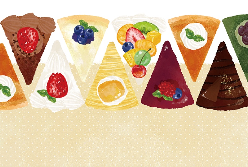 【印刷用】スイーツのイラスト素材「同人誌表紙テンプレート素材」