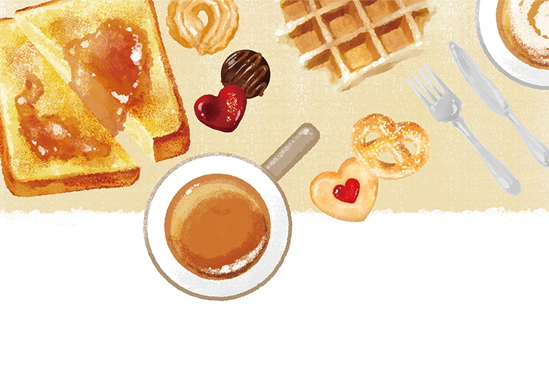 【印刷用】スイーツのイラスト素材「同人誌表紙テンプレート素材」