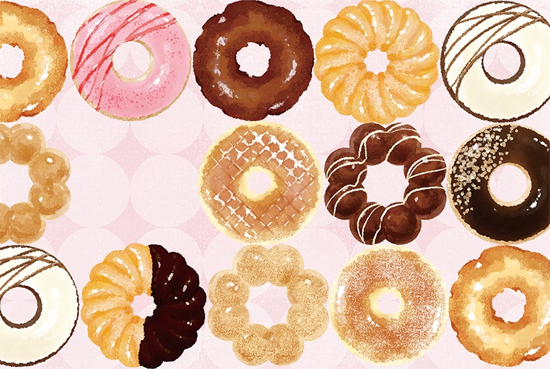 【印刷用】スイーツのイラスト素材「同人誌表紙テンプレート素材」