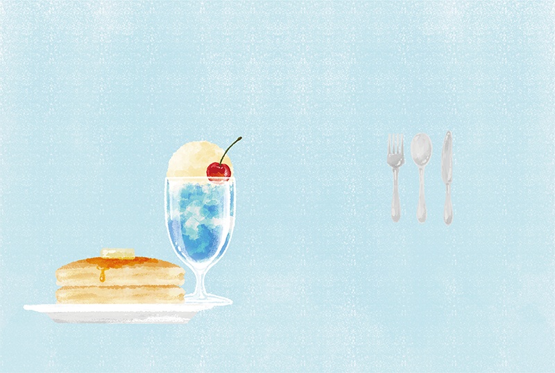 【印刷用】スイーツのイラスト素材「同人誌表紙テンプレート素材」