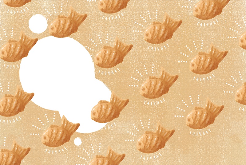 【印刷用】スイーツのイラスト素材「同人誌表紙テンプレート素材」