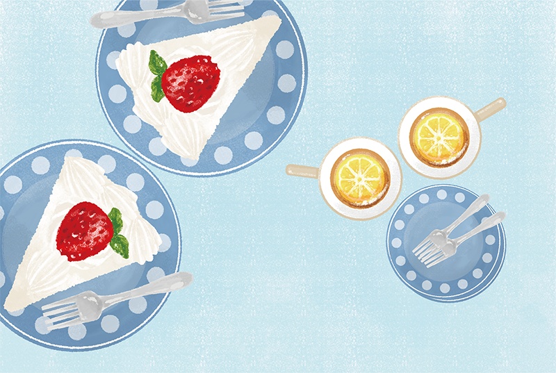 【印刷用】スイーツのイラスト素材「同人誌表紙テンプレート素材」