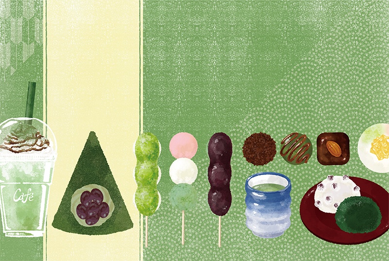 【印刷用】スイーツのイラスト素材「同人誌表紙テンプレート素材」