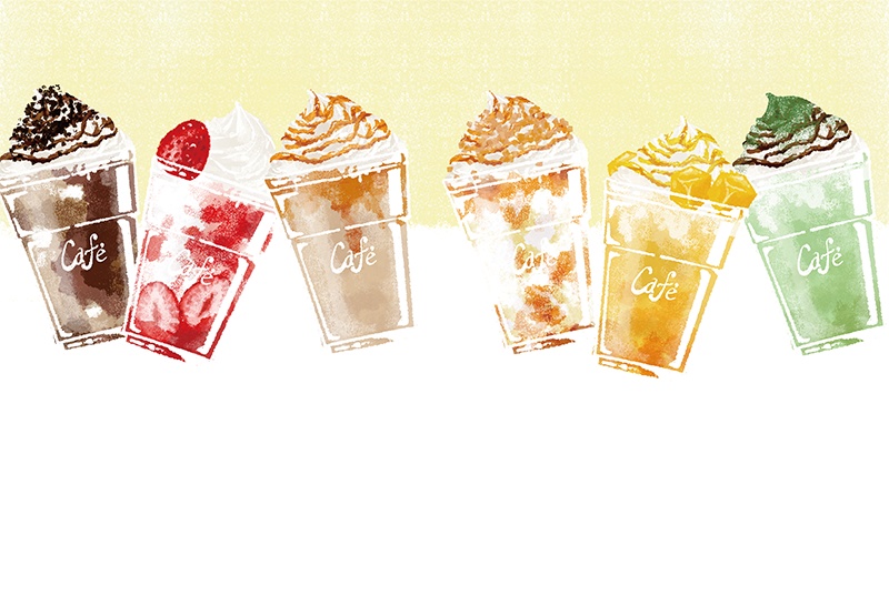 【印刷用】スイーツのイラスト素材「同人誌表紙テンプレート素材」