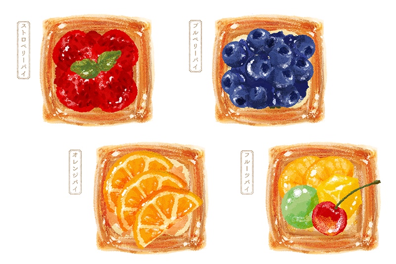 【印刷用】スイーツのイラスト素材「カスタマイズ素材」