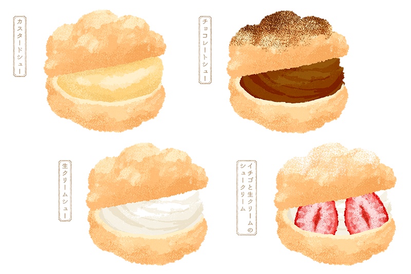 【印刷用】スイーツのイラスト素材「カスタマイズ素材」