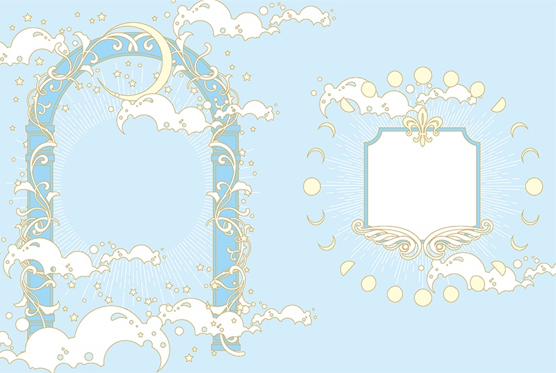 【印刷用】ファンタジーフレーム素材「同人誌A5判テンプレート素材」