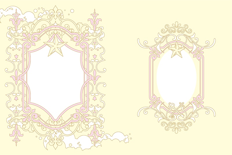 【印刷用】ファンタジーフレーム素材「同人誌A5判テンプレート素材」