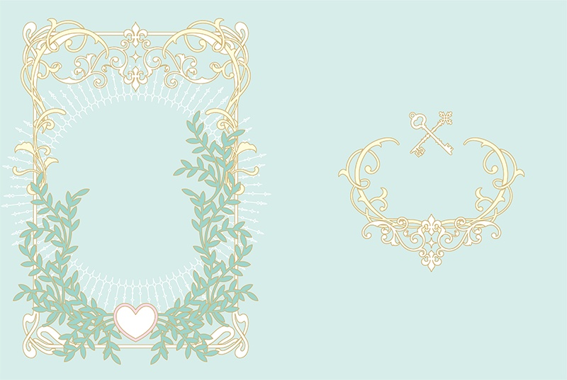 【印刷用】ファンタジーフレーム素材「同人誌A5判テンプレート素材」