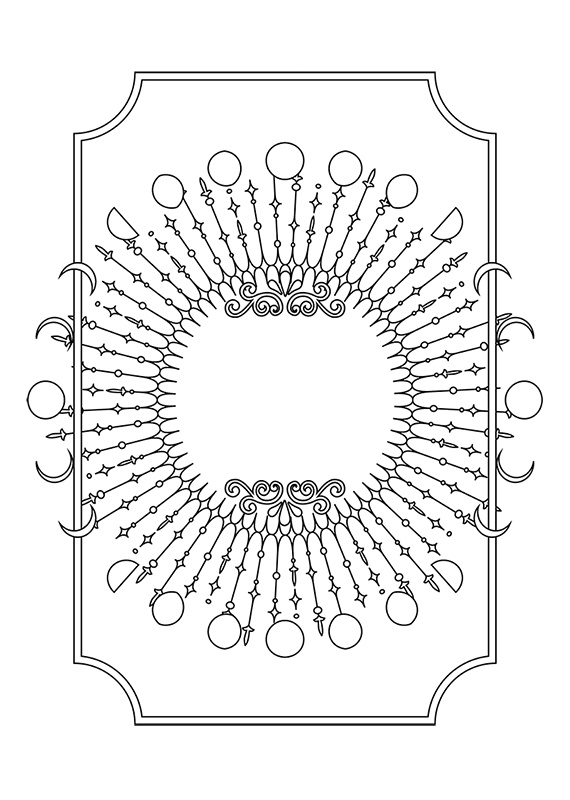 【印刷用】ファンタジーフレーム素材「1色刷り用素材」