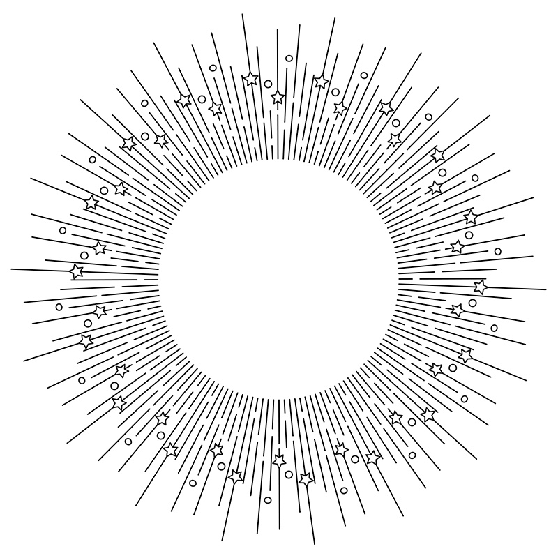 【印刷用】サンバースト素材