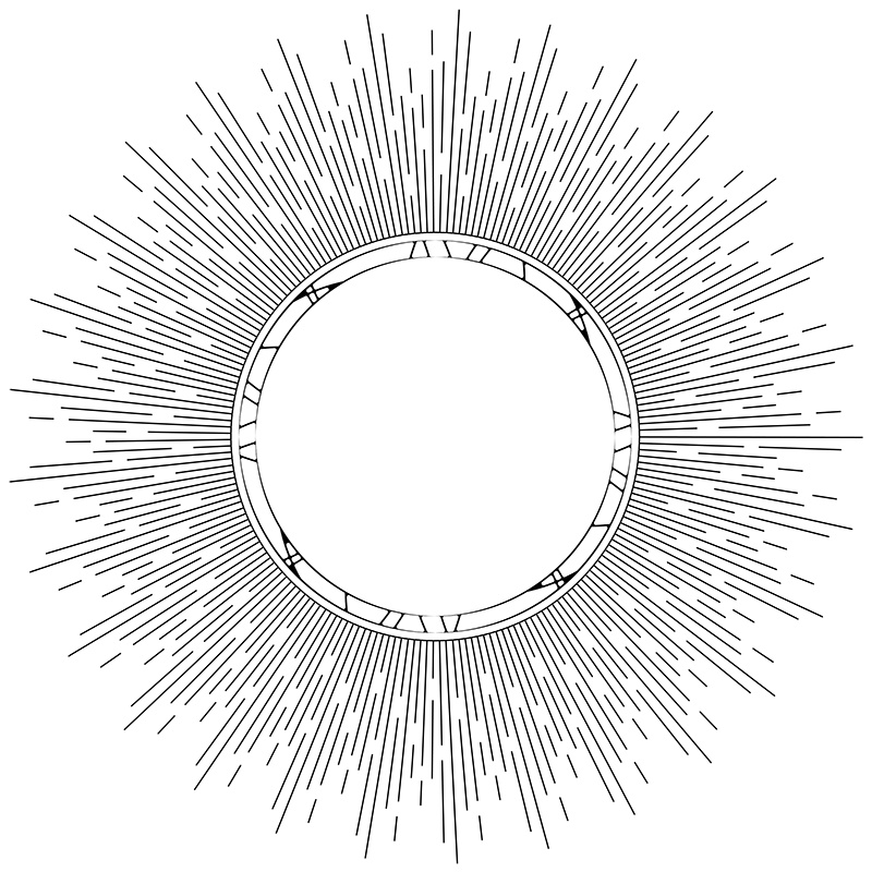 【印刷用】サンバースト素材