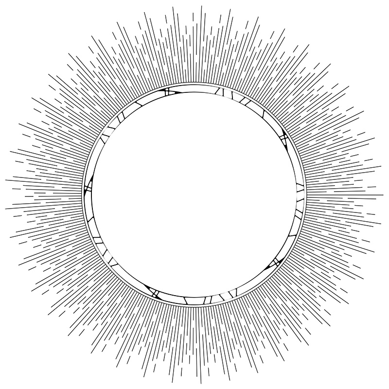 【印刷用】サンバースト素材