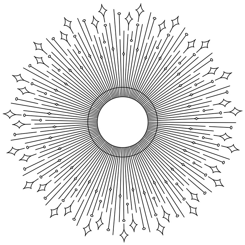 【印刷用】サンバースト素材