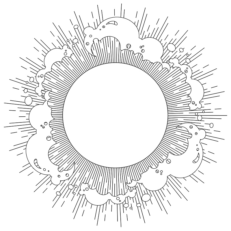 【印刷用】サンバースト素材