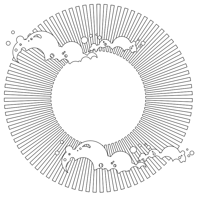 【印刷用】サンバースト素材
