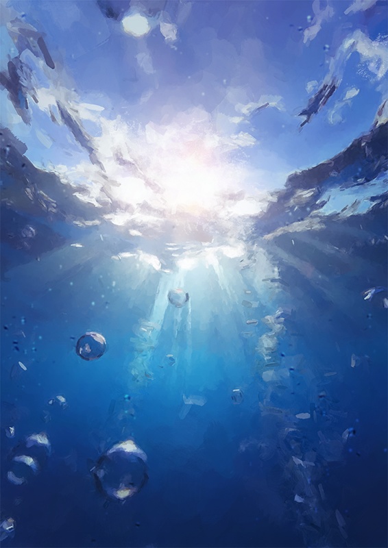 印刷用「水中・水面のイラスト素材」