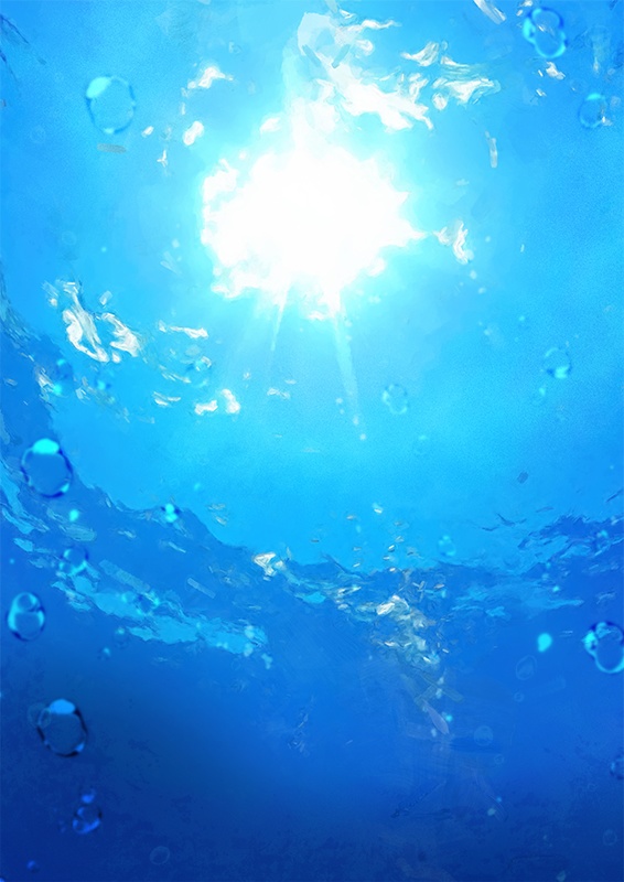 印刷用「水中・水面のイラスト素材」