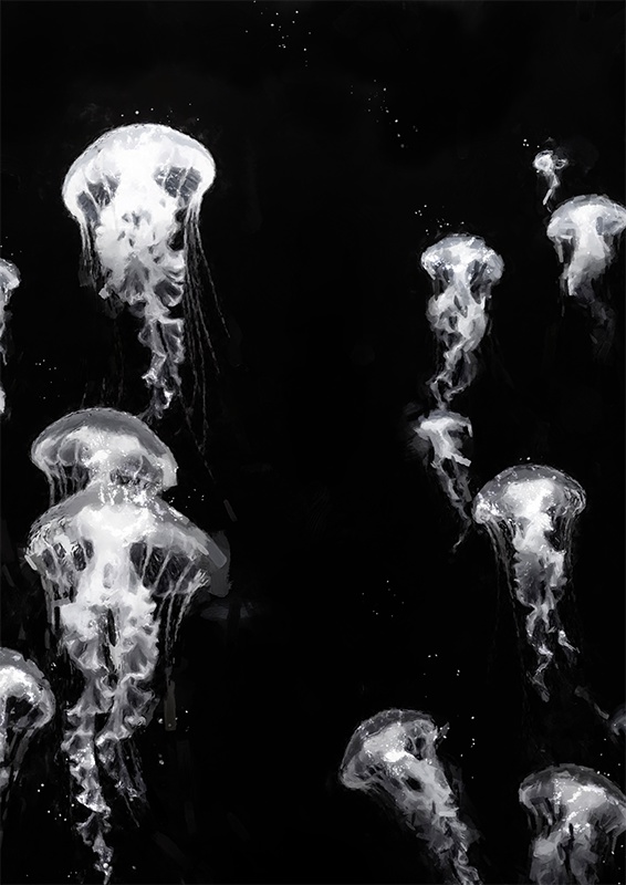 印刷用「水中・水面のイラスト素材」