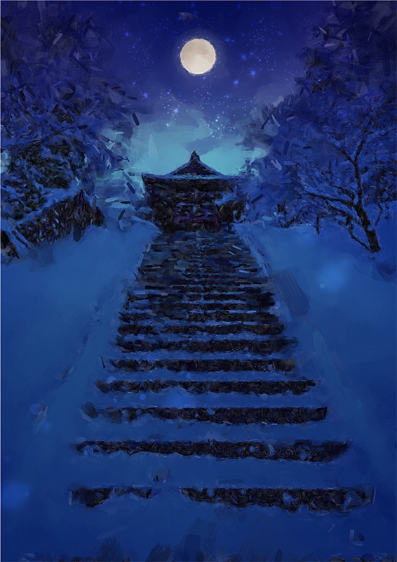 印刷用「日本の雪景色イラスト素材」