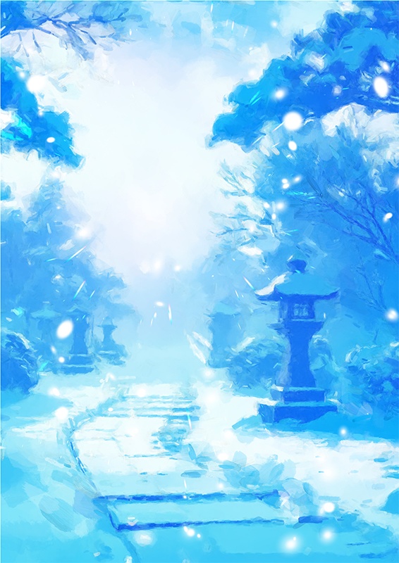 印刷用「日本の雪景色イラスト素材」