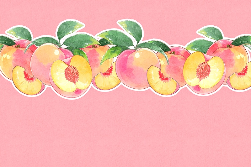 印刷用「桃のイラスト素材」