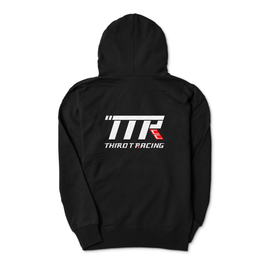 TTRジップパーカー黒フルロゴver/白赤