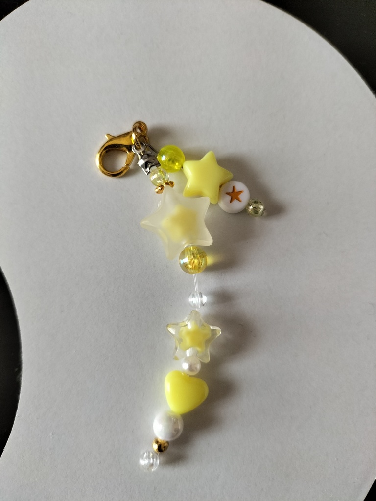 ビーズキーホルダー/ミニスター・ピンク