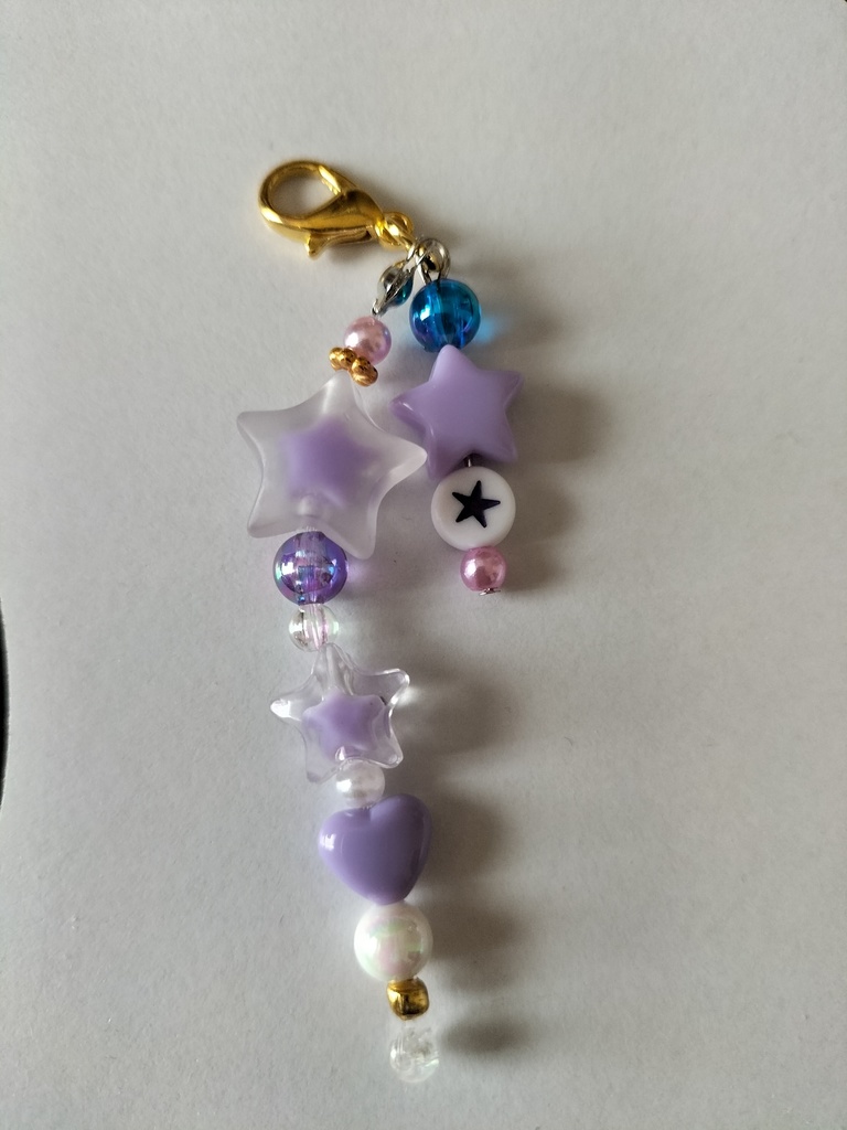 ビーズキーホルダー/ミニスター・ピンク