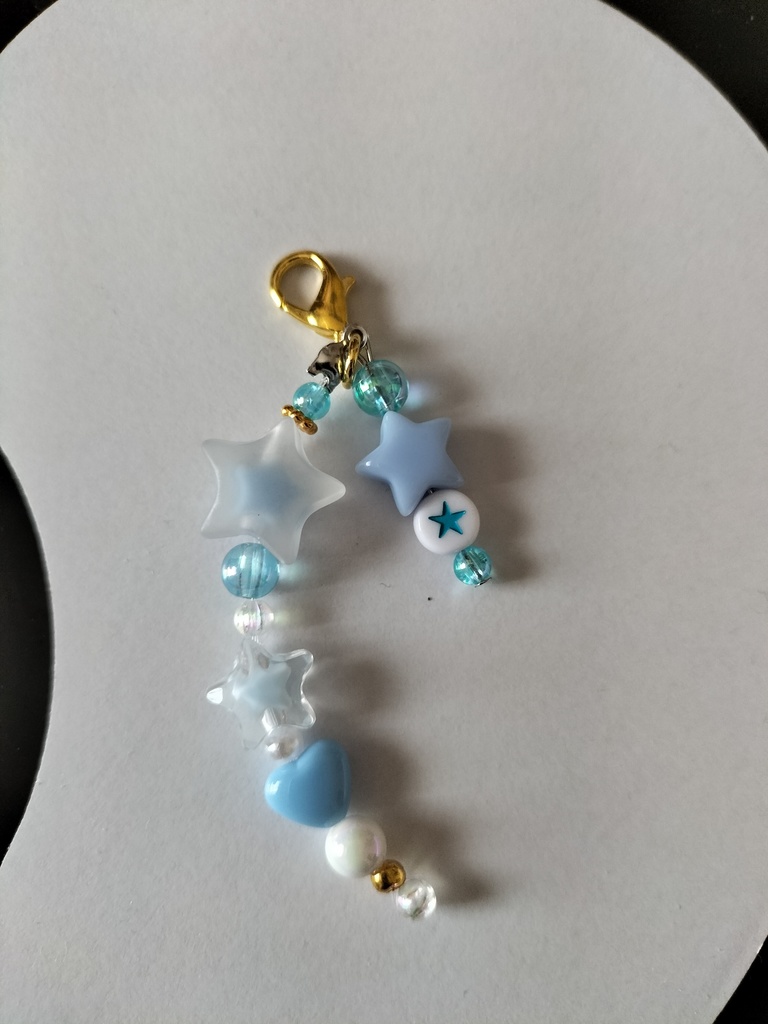 ビーズキーホルダー/ミニスター・ピンク