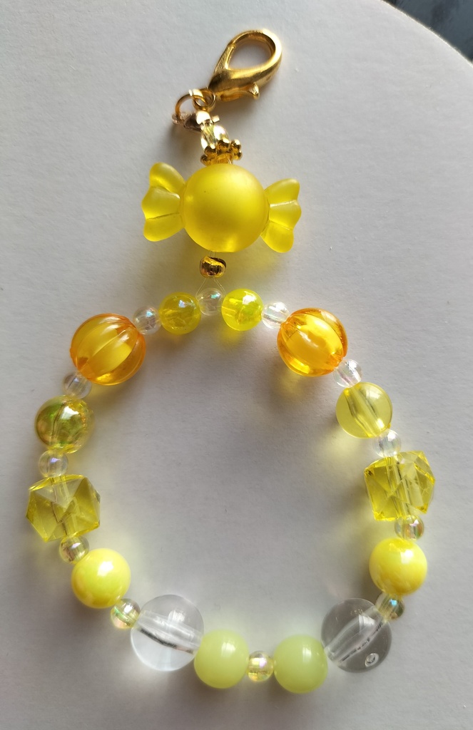 ビーズキーホルダー/キャンディ・ブルー