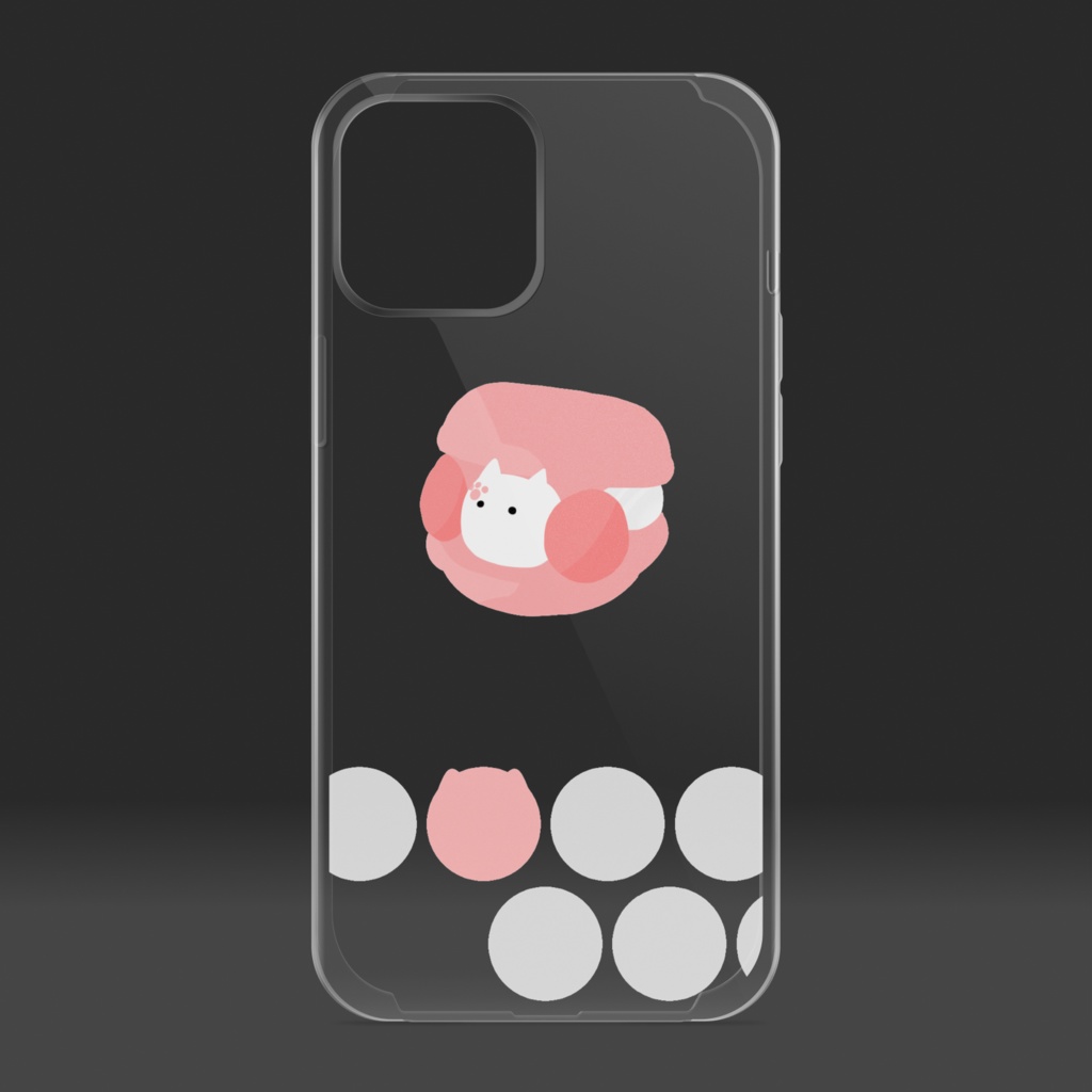 【クリアiPhoneスマホケース】マカロンえす